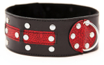 Чёрно-красный ошейник с клёпками (Цвет: черный с красным)