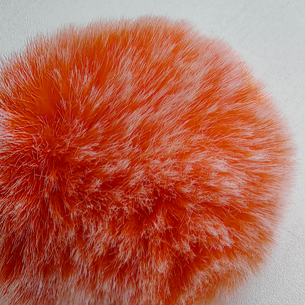 Помпон из искусственного меха "Мелированный рыжий" d=9 см