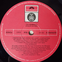 Винтажная виниловая пластинка LP Van Morrison Avalon Sunset (Югославия 1989)