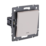 Выключатель 1-клавишный 10А/250В с LED подсветкой, кашемир матовый Kollinger REA-S-002CM для Aspekt, Eleganz, Reflex