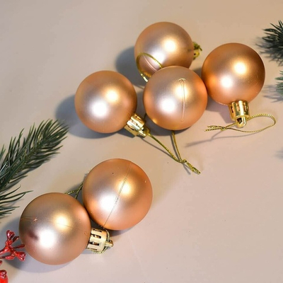 Шар новогодний 6шт 4см матовый, шампань