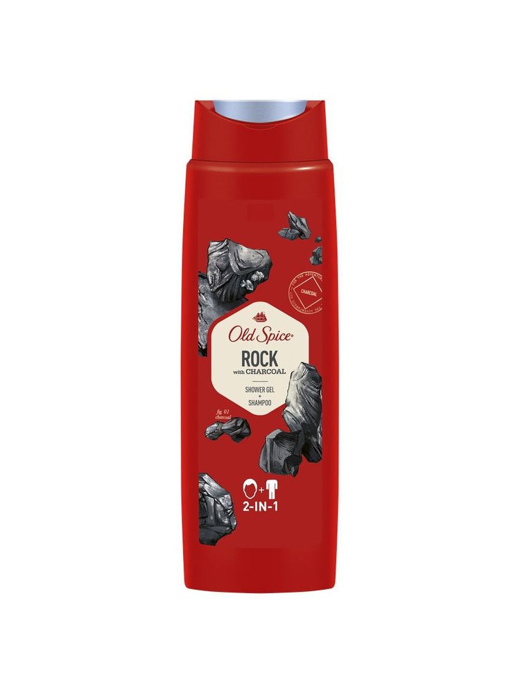 Old Spice Гель для душа + шампунь 2в1 Rock with Charcoal, 250 мл