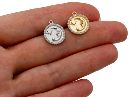 Подвеска "Луна" 15мм, со стразами