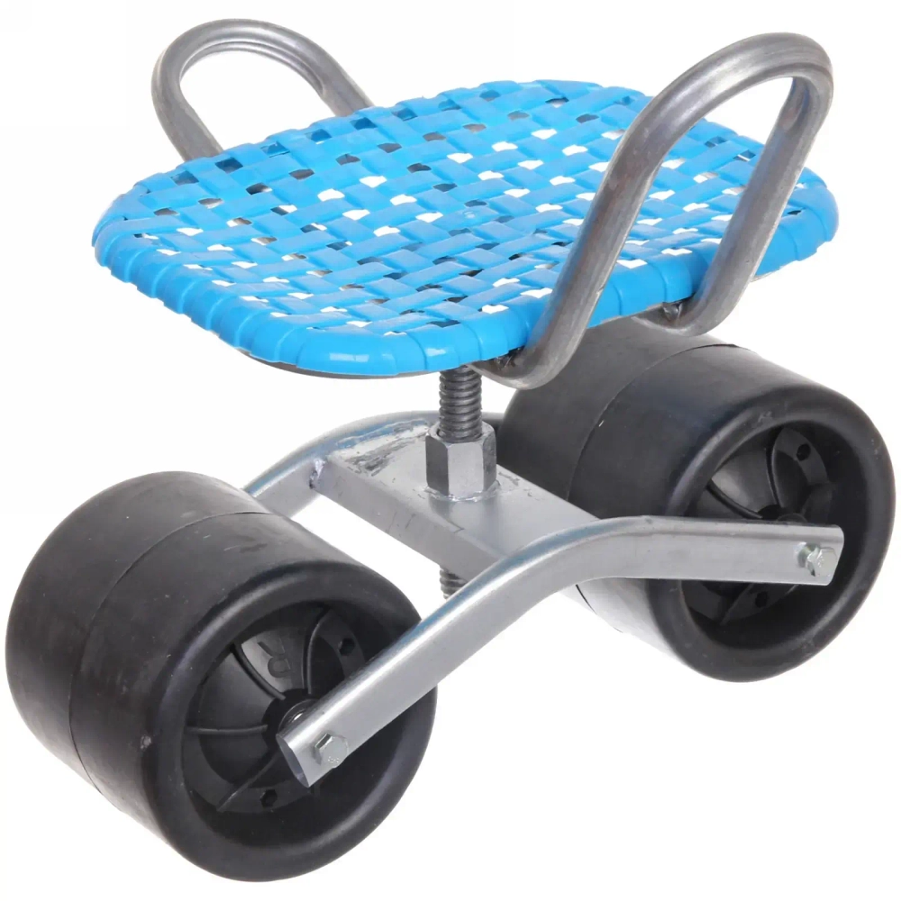 Стул садовый на колесах для прополки и работы в саду 35*47*14см с поворотным механизмом(360°), цвет синий