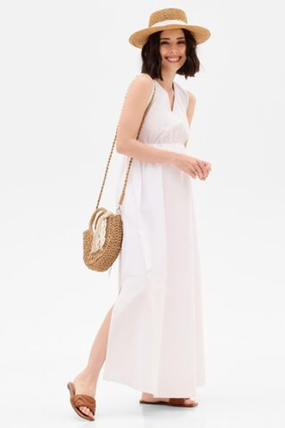 Платье летнее для беременных белое без рукавов, размер 52,54