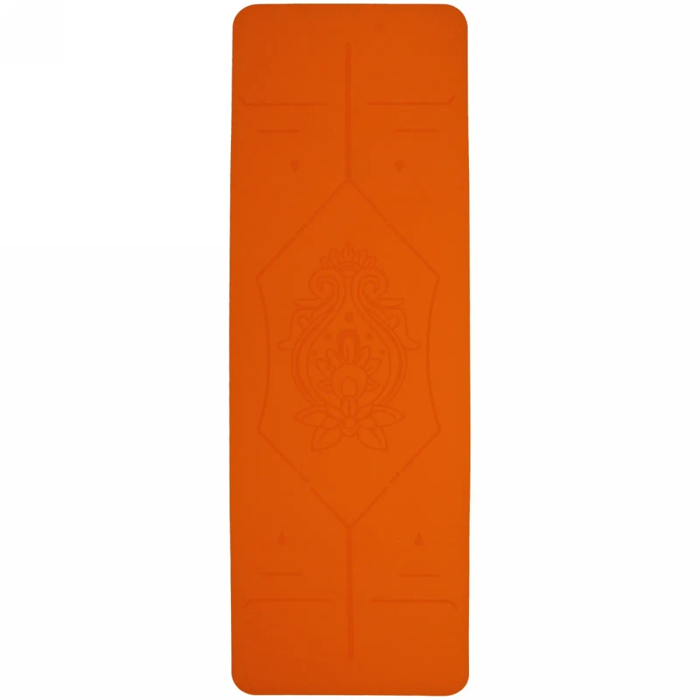 Коврик для йоги «Мандала» 183*61*06 см (ТРЕ), оранжевый