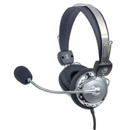 Компьютерная гарнитура Manhattan Stereo Headset, с регулятором громкости (175517)