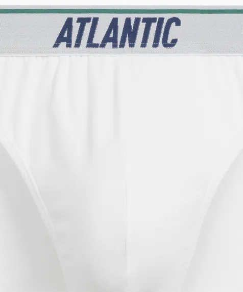 Мужские трусы (3шт) слипы спорт Atlantic 3MP-219, хлопок, белый