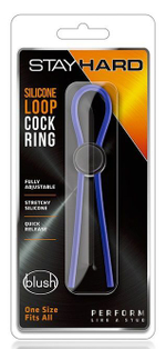 Синее эрекционное лассо Silicone Loop Cock Ring (Цвет: синий)
