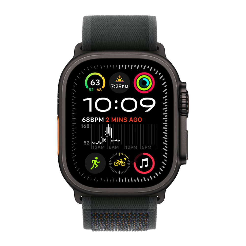 Apple Watch Ultra 2 49mm Черный Титан Ремешок Trail Черного Цвета