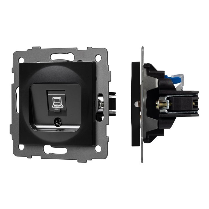 Механизм компьютерной розетки SCT-MPC1-PL-BK-V (RJ-45, CAT6) Arlight 049847