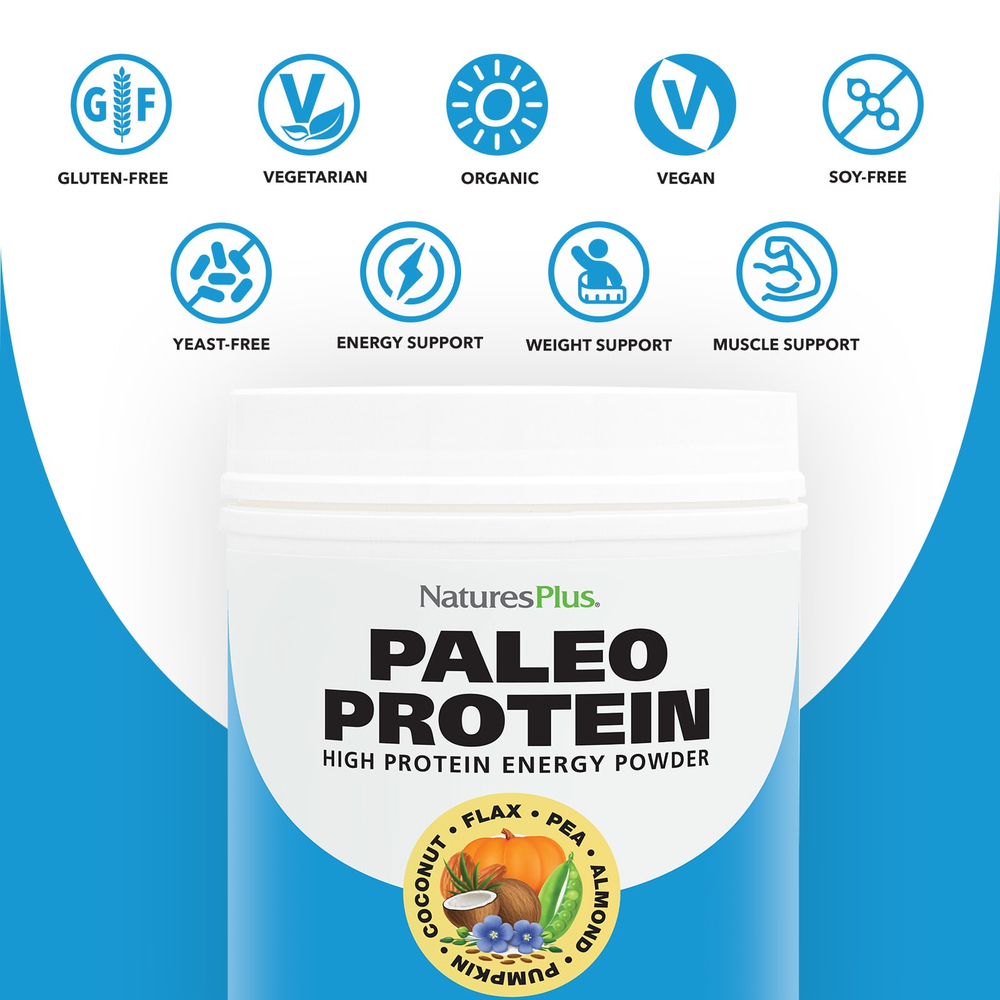 NaturesPlus, Paleo Protein Powder, палеопротеиновый порошок, без ароматизаторов и подсластителей, 503 г (1,11 фунта)