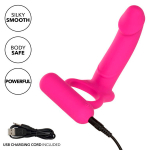 Розовая вибронасадка для двойного проникновения California Exotic Novelties Silicone Rechargeable Double Diver SE-1844-15-3