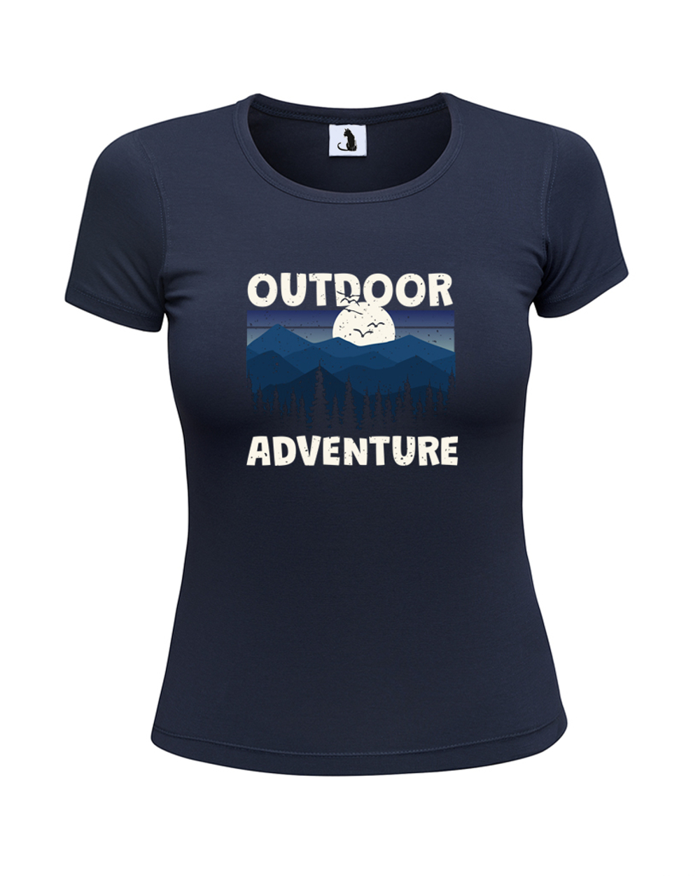 Футболка Outdoor adventure женская приталенная темно-синяя
