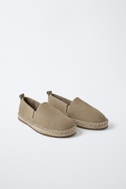 ZARA ЗАМШЕВЫЕ ЭСПАДРИЛЬИ, СЕРЫЙ