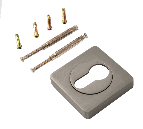 Накладка квадрат на цилиндр Ренц INET 02 MSN, цвет никель супер матовый (гарантия - 12 месяцев)