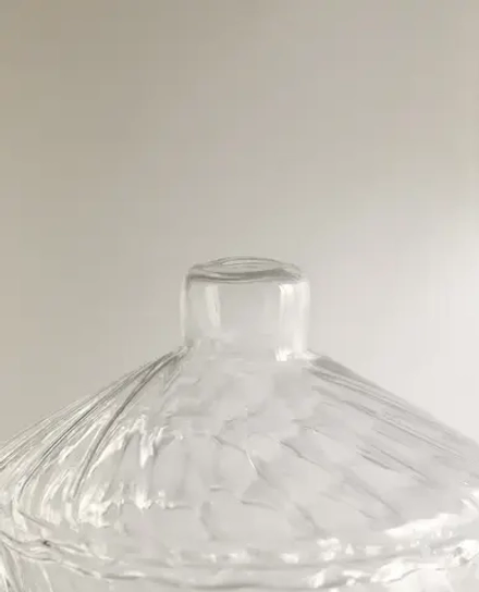 ZARA HOME БАНКА-ОРГАНАЙЗЕР С РЕЛЬЕФНЫМ ВОЛНИСТЫМ УЗОРОМ, ПРОЗРАЧНЫЙ