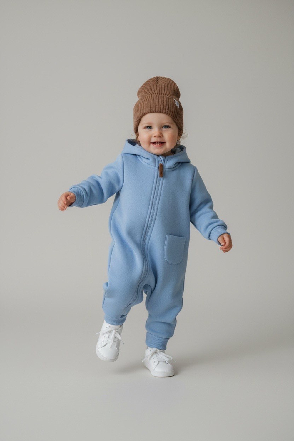 1633-12 Комбинезон футер 3-х нитка (голубой)