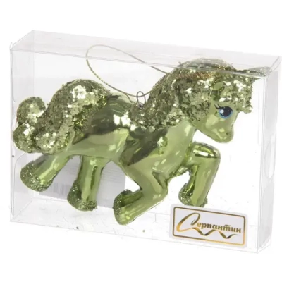 Ёлочная игрушка «Сказочный единорог» 9*3*10 см, зелёный