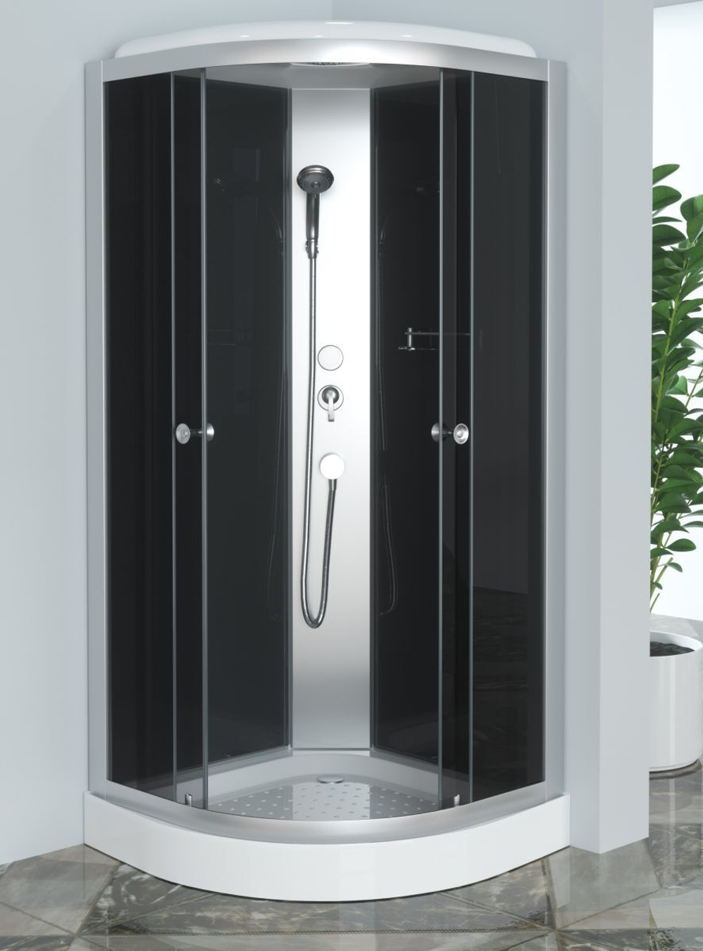 Душевая кабина ZILI DO S6023/ 90 АМЕЛИА Н/П 900*900*2150 мм, ЧЁРНЫЙ 1/3 УТ000005019