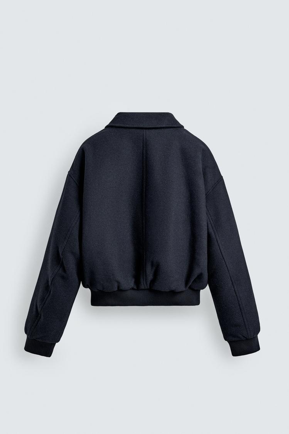 ZARA УКОРОЧЕННАЯ КУРТКА ИЗ СТЕГАНОЙ ТКАНИ, МОРСКОЙ СИНИЙ