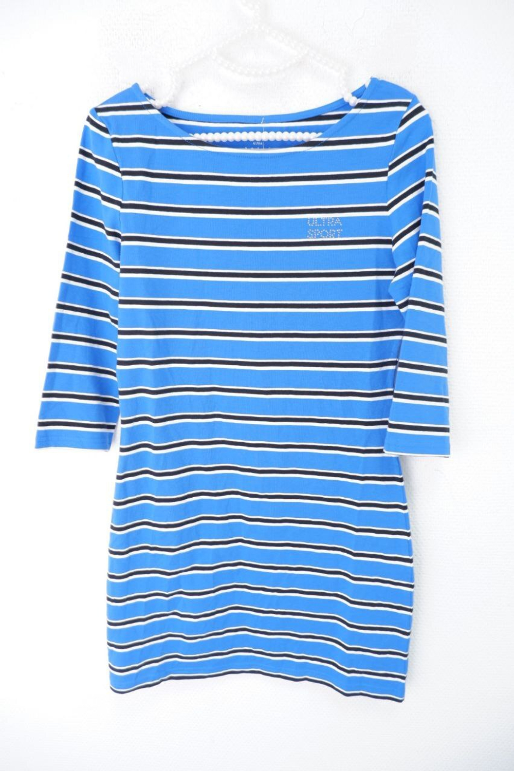 Платье Oodji синее в полоску 44 размер