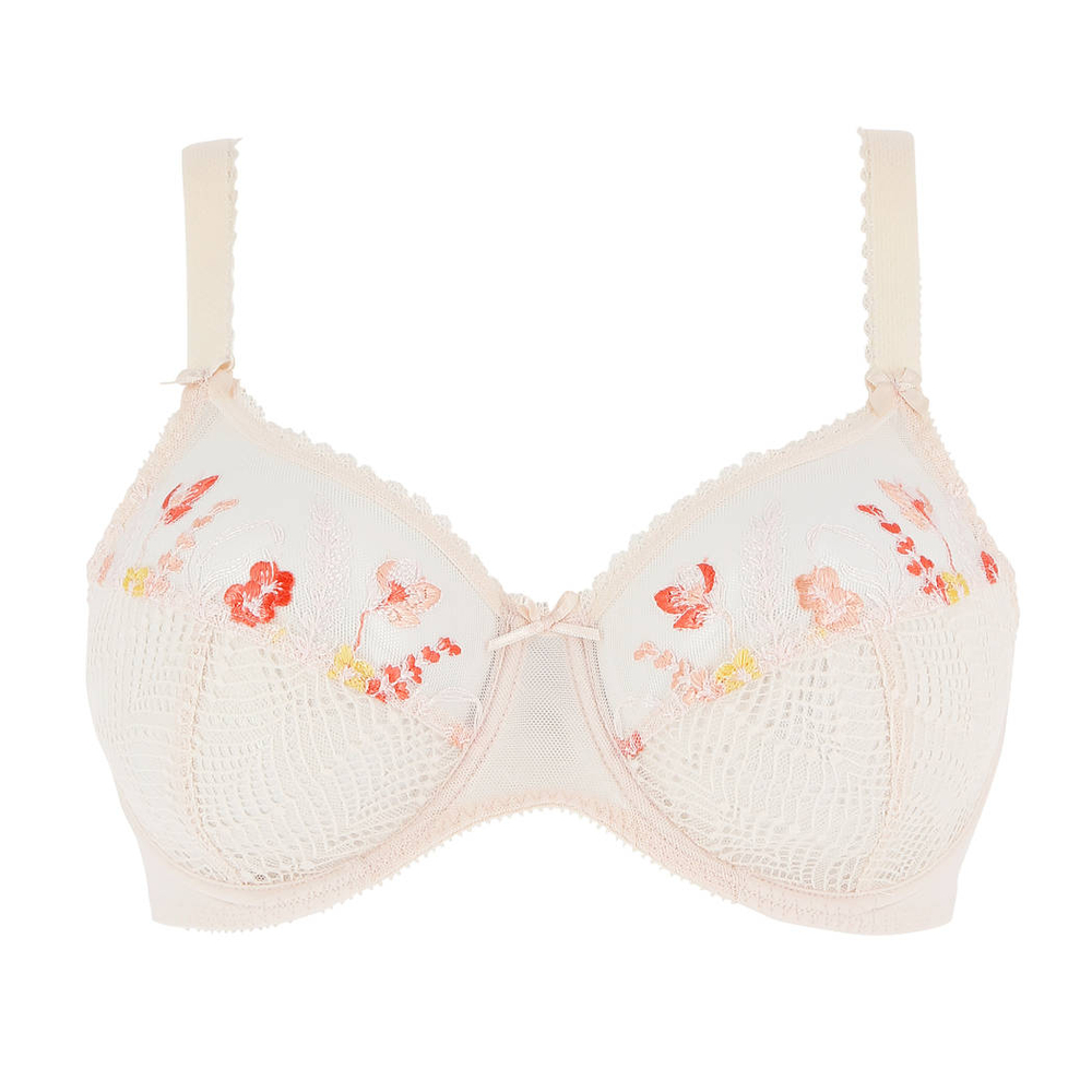 Бюстгальтер Ashley с вышитыми цветами (Размер: 85F) (Цвет: молочный)