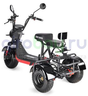 Электроскутер WHITE SIBERIA TRIKE MINI 1500W - Черный фото 10