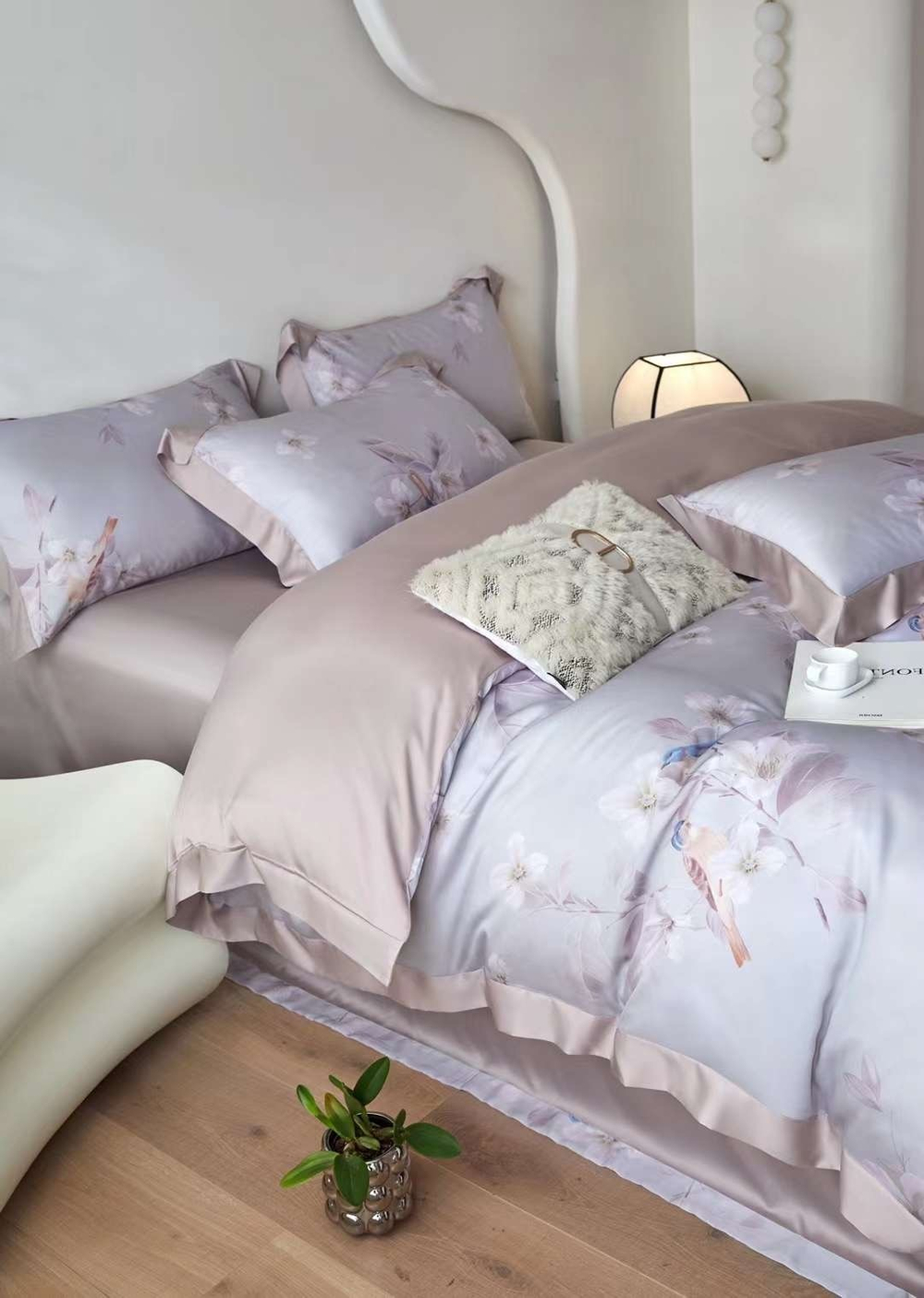 Постельное белье из тенселя Purple Birds