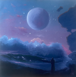 Картина маслом на холсте "Искатель" 75х75 см. Деревянный подрамник. Художник Наталия Осадчук