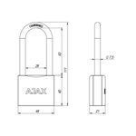 Замок навесной PD-0150-L (PD-01-50-L) 3 key англ.