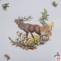 Блюдо квадратное Queen's Crown Aristokrat Охота бежевая 34*29 см