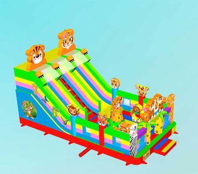 Коммерческий надувной батут «Тигриная страна 3», 9*5*5 м.