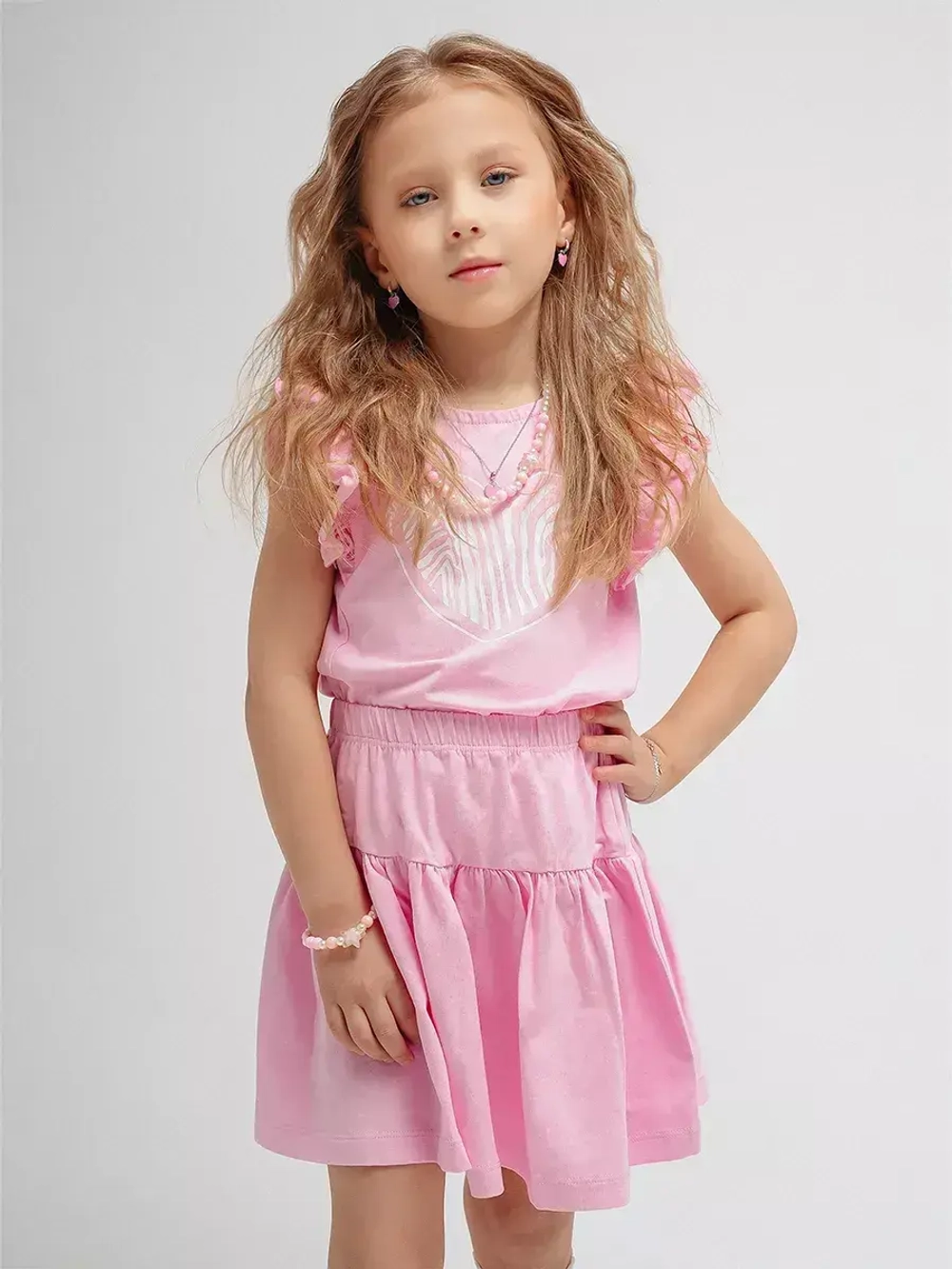 Костюм в садик для девочки юбка и футболка