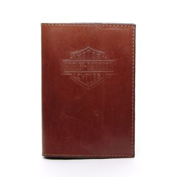 Обложка для паспорта Harley Davidson коричневая с тиснением