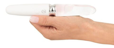 Двусторонний вибратор Straight LED - 17,7 см. (Цвет: белый)