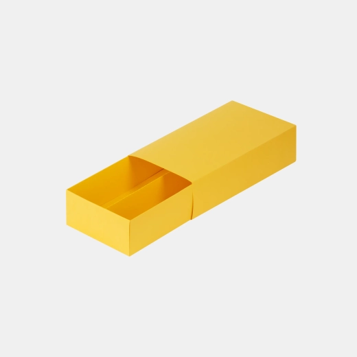 Коробка-пенал для макаронс в 2 ряда, 227*114*55 мм (желтый)