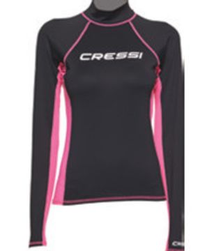 Гидрофутболка-рашгард Cressi Lady с длинным рукавом черно-розовая