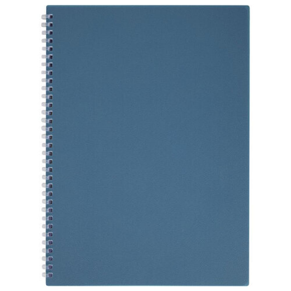 Тетрадь обложка пластик, А4 80 л., гребень мягкий (силиконовый), клетка, BRAUBERG, синий, 405356