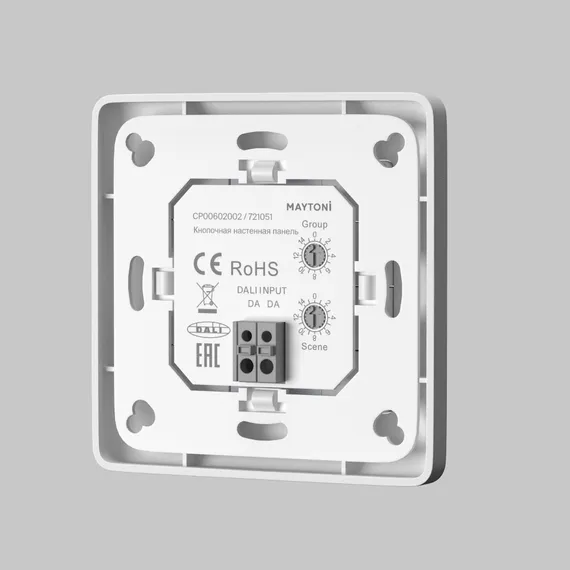 Кнопочная настенная панель 2 сцены, 1 группа DALI DT8 Цветной (RGB)+W Lighting control 721051