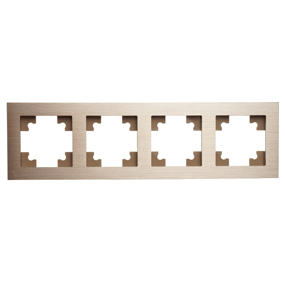 Рамка 4-местная, металл, STEKKER, MFR00-7004-02, серия Катрин, шампань 50022