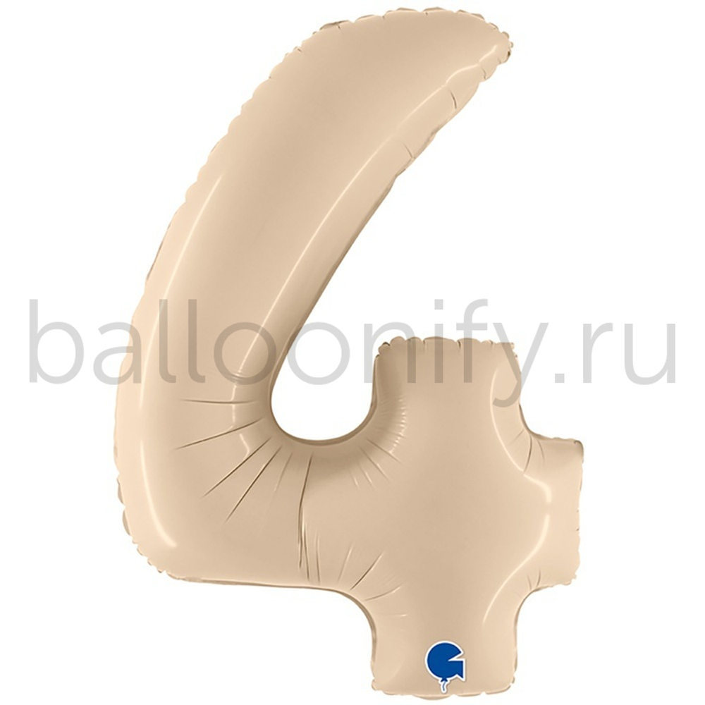 Шар ЦИФРА 4 Сатин Cream 40" 102 см