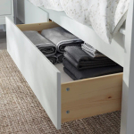 Каркас кровати с выдвижными ящиками - IKEA IDANÄS/IDANAS/LÖNSET/LONSET, 200х160 см, белый, ИДАНЭС/ЛОНСЕТ ИКЕА