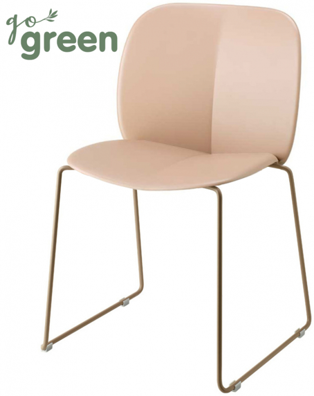 Стул пластиковый на полозьях Scab Design Mentha Go Green, тортора