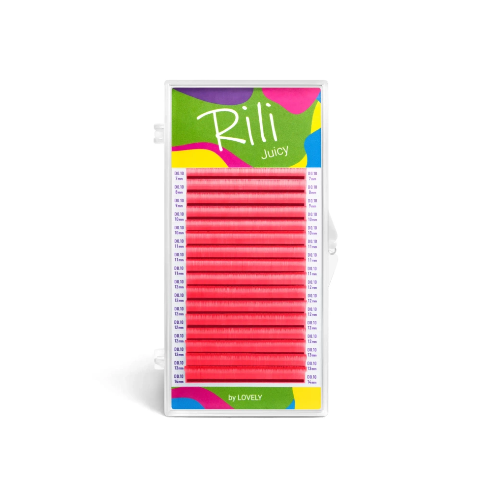 Ресницы неоновые розовые Rili Juicy - 16 линий - MIX