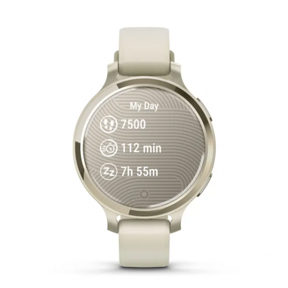 Умные часы Garmin Lily 2 Active кремово-золотые с белым силиконовым ремешком