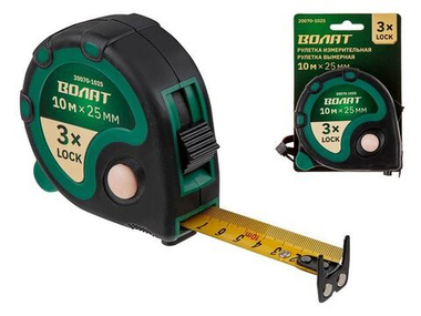 Рулетка 10м/25мм обрезин. корп. ВОЛАТ