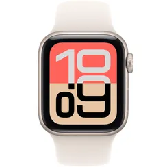 Часы Apple Watch SE 3, 2025, 40 мм, алюминий цвета «сияющая звезда», ремешок Sport Band цвета «сияющая звезда»