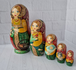 Матрешка "Кошки в лукошке" 5 мест