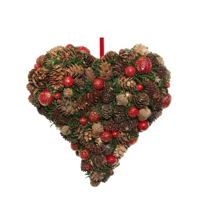 Сердце из шишек и желудей 22 см [Арт.55981]